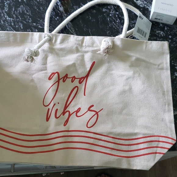 "Good Vibes" Canvas beach bag, new! - Picture 3 of 3